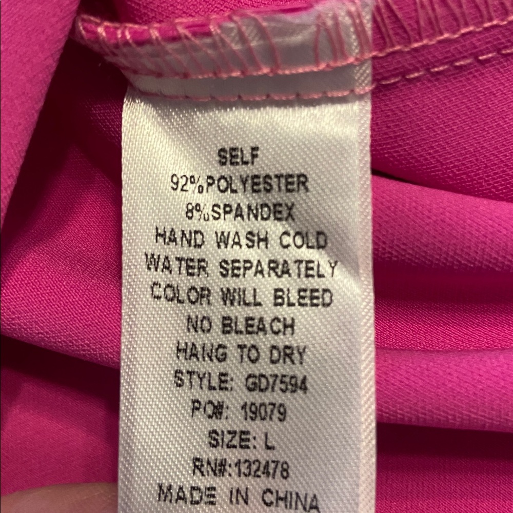 Glam Vibrant Pink Midi /Maxi Dress size L length 50” bust 32” brand new - Picture 6 of 8